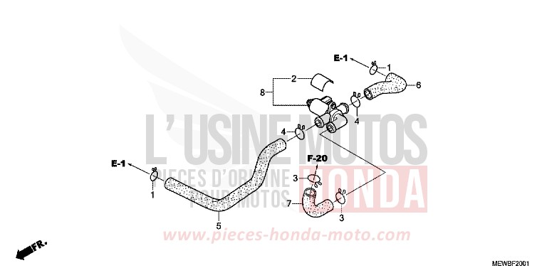 AIR INJECTION VALVE for Deauville ABS SPANGLE SILVER METALLIC (NHA49) from 2011